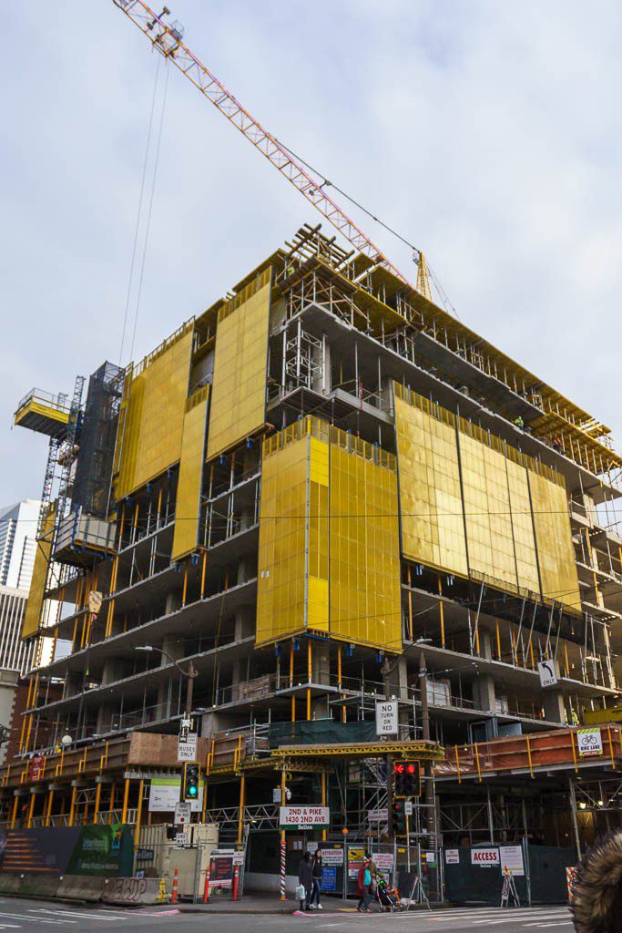 Concrete building under construction.