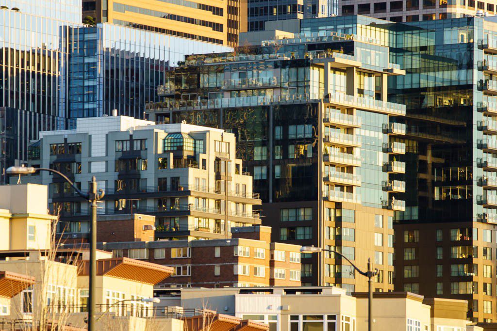 Rows of buildings.