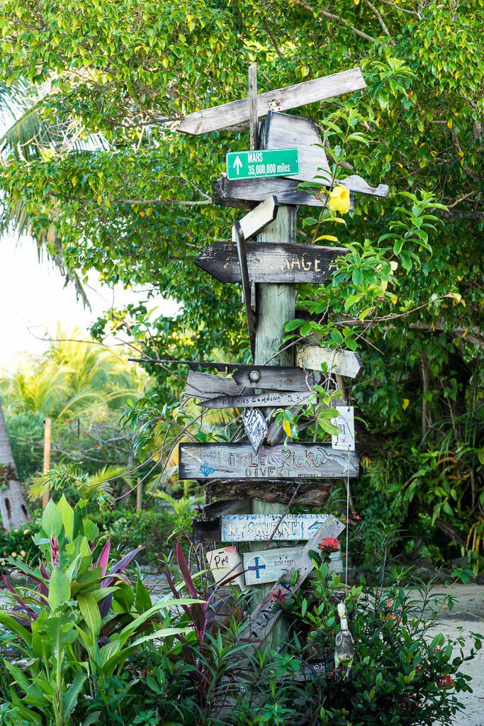 Signpost. Couldn't read most of it but it was covered in diving stuff anyway.