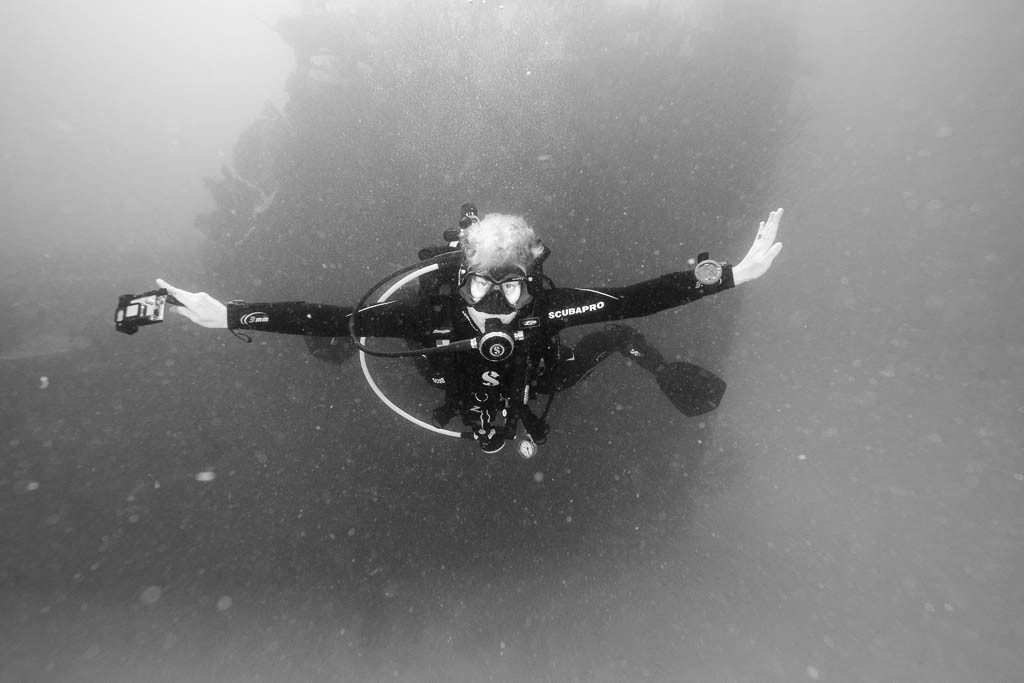 Selfie in front of the Prince Albert, barely visible in the water that day.