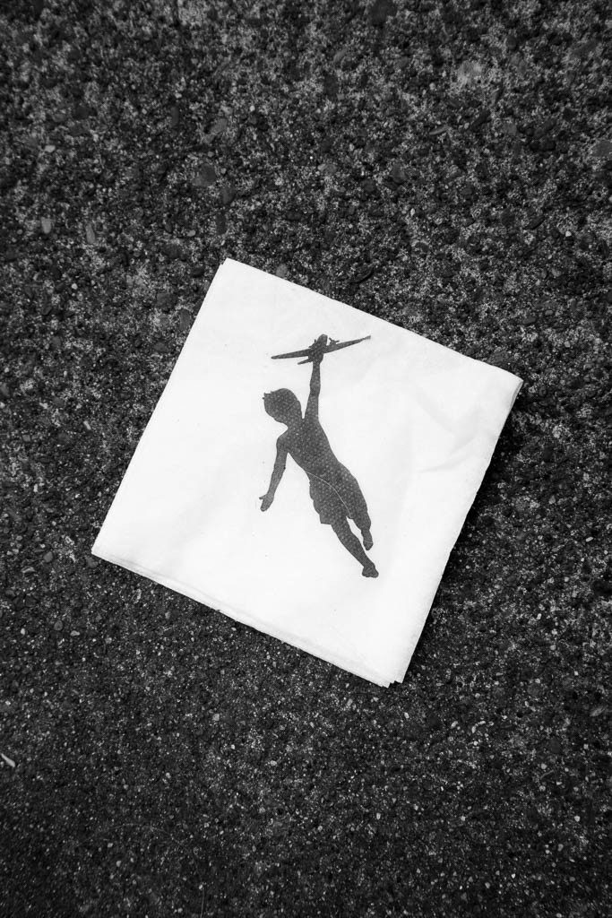 Napkin on the ground